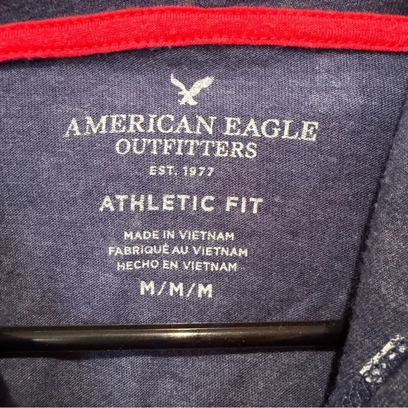 American Eagle Blue Star Athletic Zip-Up Hoodie - Picture 2 of 4